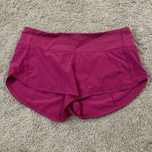 Pink lululemon speed up shorts